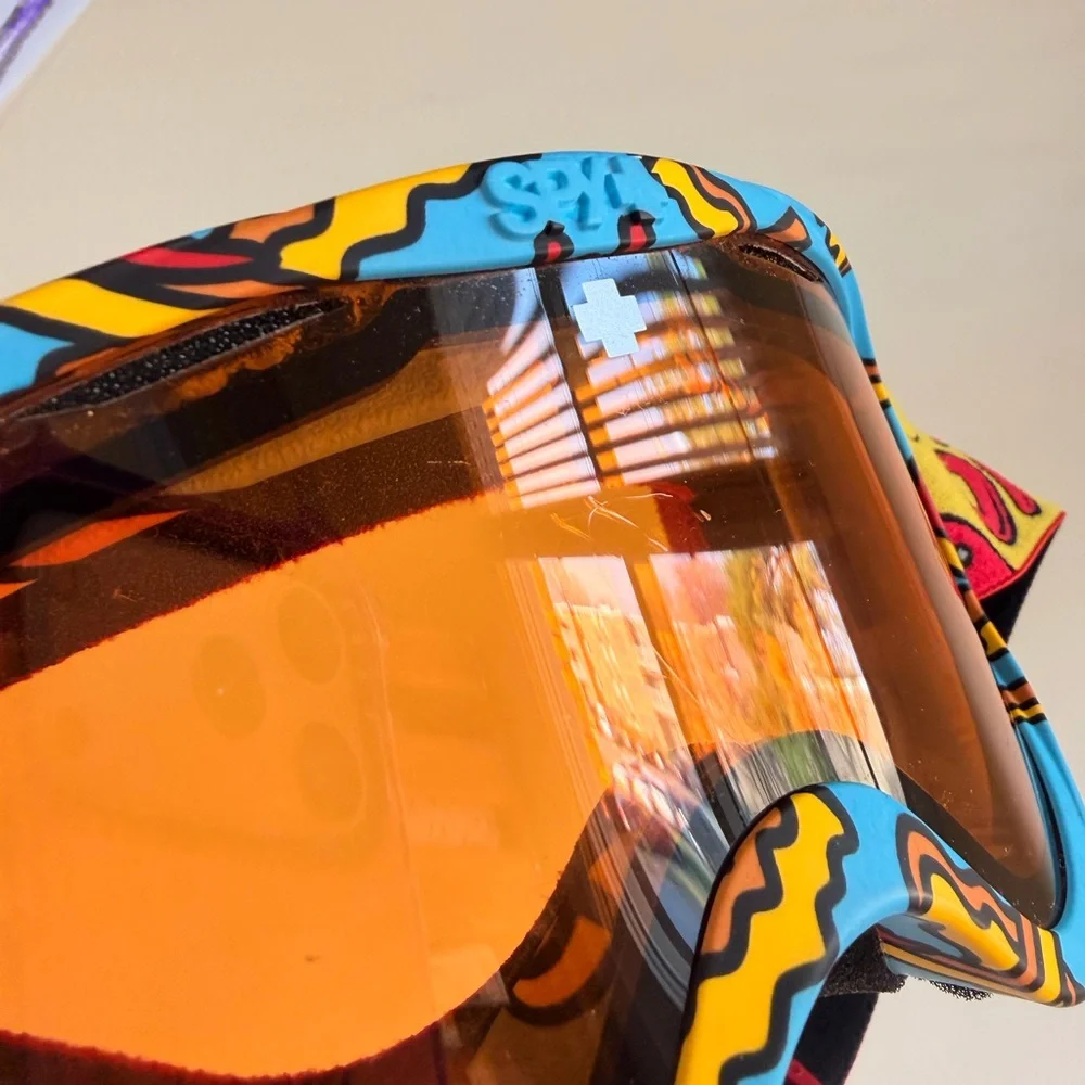 Spy Optic Crusher Elite Ski Goggles JR Youth Orange Lens Multicolor Strap